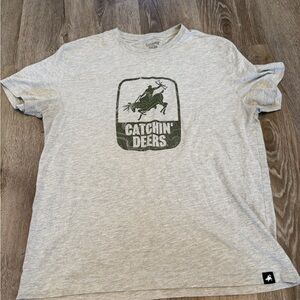 Gray Catchin’ Deers Graphic T-Shirt
